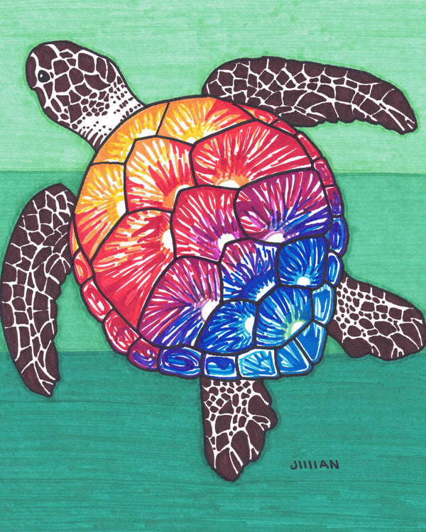 Rainbow Sea Turtle
